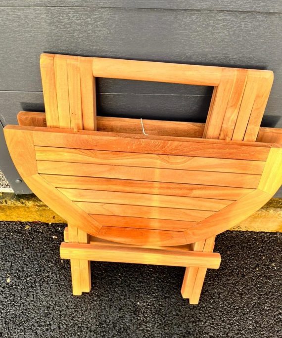 Folding Round Teakwood Table